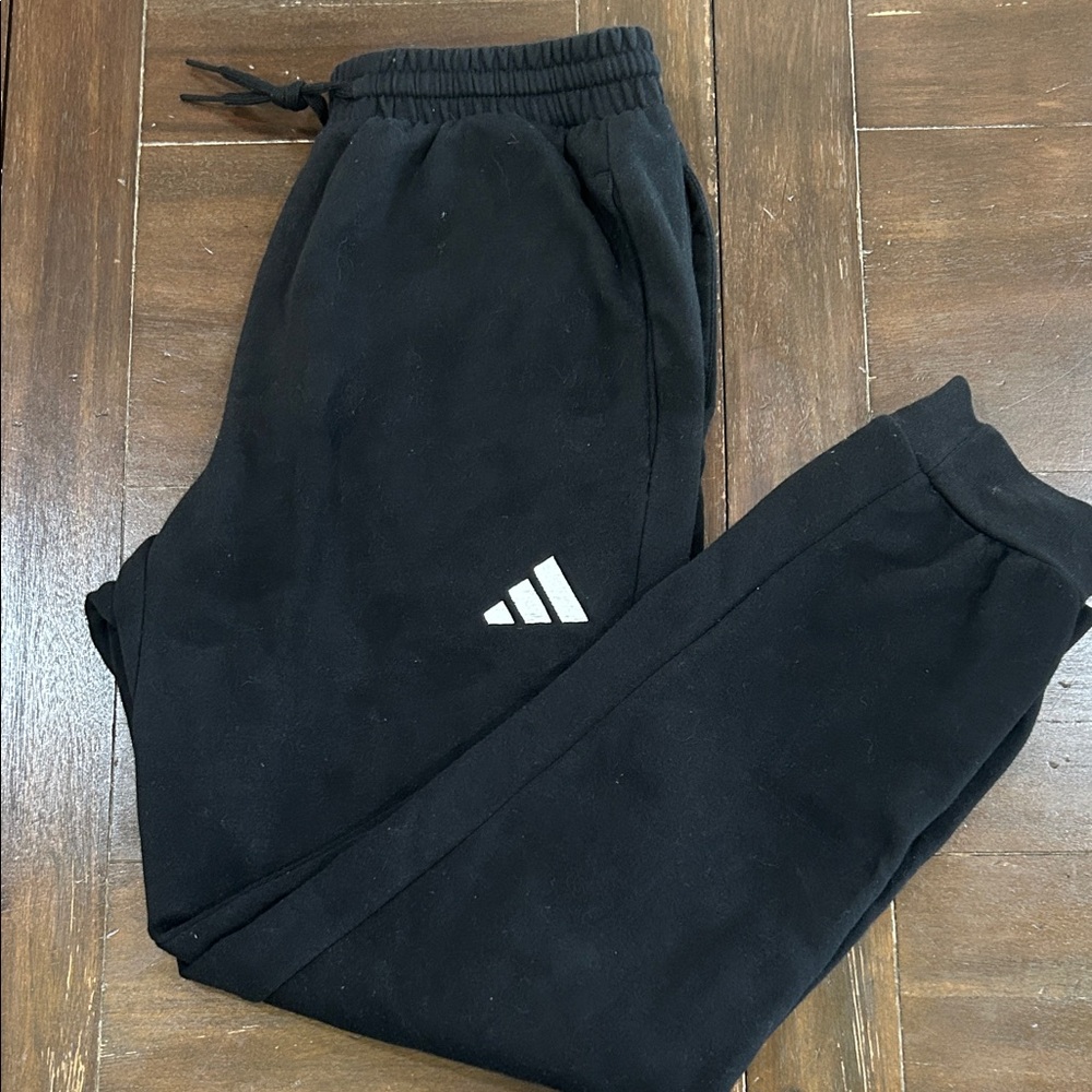 adidas Black Sweat Joggers with White Logo